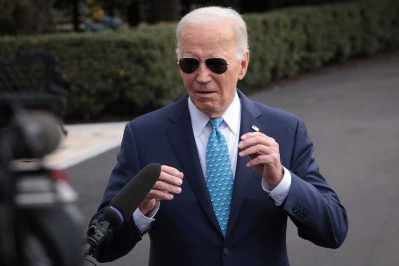 WASHINGTON, DC - JANUARY 30: U.S. President Joe Biden answers questions while departing the White House on January 30, 2024 in Washington, DC. Biden is scheduled to travel to Florida today. (Photo by Win McNamee/Getty Images)