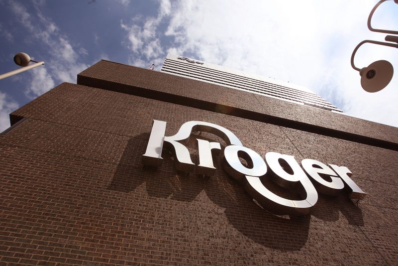 CINCINNATI - JULY 15: The Kroger Co. corporate headquarters is seen July 15, 2008 in downtown Cincinnati, Ohio. Kroger is one of the nation's largest grocery retailers, with fiscal 2007 sales of over $70 billion. (Photo by Scott Olson/Getty Images)