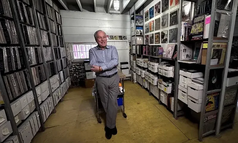 Bob George, Co-Founder and Director of the Archive of Contemporary Music, one of the largest vinyl record collections in the world that is seeking a new home, poses for a picture during an interview with Reuters in the Archive's present location in Staatsburg, New York, U.S., January 31, 2024. REUTERS/Andrew Hofstetter
