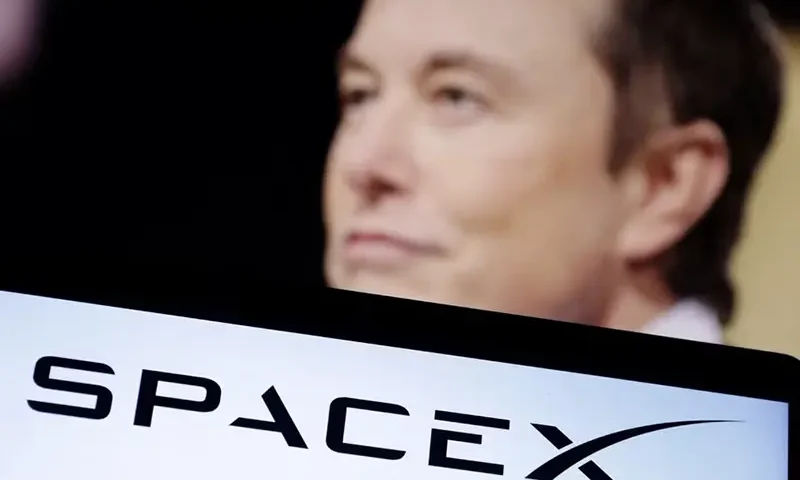 SpaceX logo and Elon Musk photo are seen in this illustration taken, December 19, 2022. REUTERS/Dado Ruvic/Illustration/File Photo