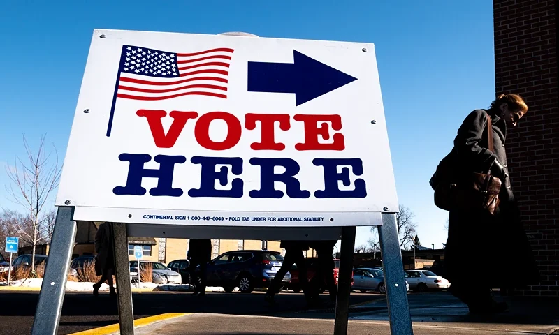 MINNEAPOLIS, MN - MARCH 03: A voter arrives at a polling place on March 3, 2020 in Minneapolis, Minnesota. 1,357 Democratic delegates are at stake as voters cast their ballots in 14 states and American Samoa on what is known as Super Tuesday. (Photo by Stephen Maturen/Getty Images)