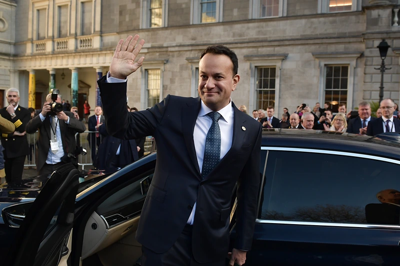 Leo Varadkar Is Nominated As Taoiseach
DUBLIN, IRELAND - DECEMBER 17: Fine Gael leader Leo Varadkar waves as he is congratulated by party members after being nominated as Taoiseach at Leinster House on December 17, 2022 in Dublin, Ireland. Leo Varadkar who previously held the post will take over as the newly appointed Taoiseach from Micheal Martin as part of a coalition agreement between the two political parties, Fianna Fail and Fine Gael following the last election which resulted in a hung government. (Photo by Charles McQuillan/Getty Images)