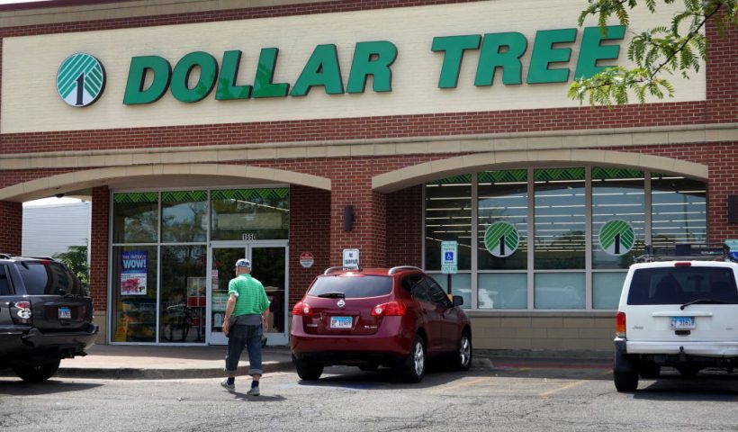 CHICAGO, ILLINOIS - AUGUST 02: Customers shop at a Dollar Tree store in the Austin neighborhood on August 02, 2022 in Chicago, Illinois. Discount stores have seen a double digit increase in business as higher income shoppers look to the stores for a hedge against inflation that continues to chip away at their buying power. (Photo by Scott Olson/Getty Images)