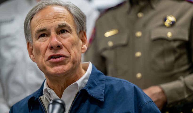 AUSTIN, TEXAS - JANUARY 31: Texas Gov. Greg Abbott speaks during a news conference on January 31, 2023 in Austin, Texas. Gov. Abbott held a meeting and news conference in preparation for the winter storm that is sweeping across portions of Texas. (Photo by Brandon Bell/Getty Images)