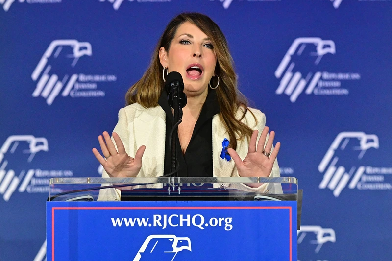 US-POLITICS-VOTE-REPUBLICANS
Republican National Committee (RNC) Chairwoman Ronna McDaniel speaks at the Republican Jewish Coalition (RJC) Annual Leadership Summmit on October 28, 2023 at the Venetian Conference Center in Las Vegas, Nevada. (Photo by Frederic J. BROWN / AFP) (Photo by FREDERIC J. BROWN/AFP via Getty Images)