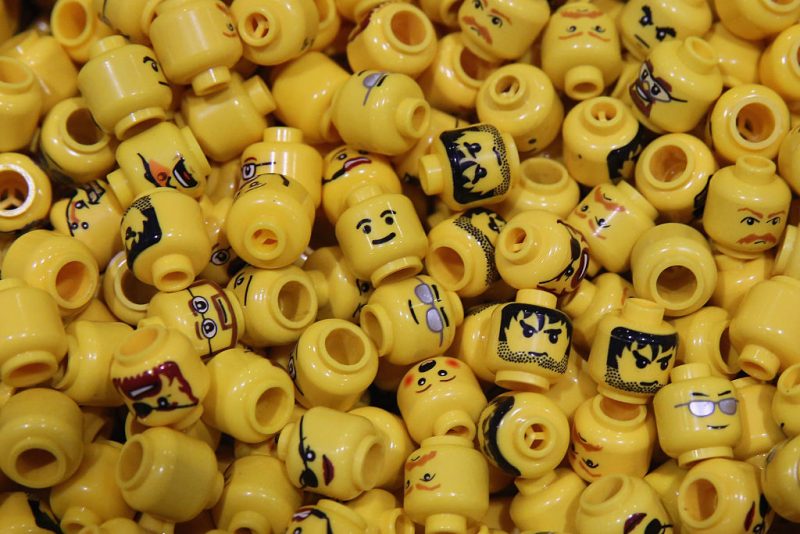 LONDON, ENGLAND - NOVEMBER 27: Lego figure heads are displayed on the opening day of BRICK 2014 at the Excel Centre on November 27, 2014 in London, England. The four day event showcases creations by some of the world's best Lego builders and runs until November 30th. (Photo by Dan Kitwood/Getty Images)