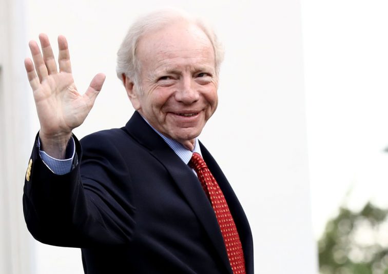 WASHINGTON, DC - MAY 17: Former U.S. Sen. Joseph Lieberman departs the White House after meeting with U.S. President Donald Trump May 17, 2017 in Washington, DC. Trump is interviewing candidates to replace former FBI Director James Comey who was fired last week. (Photo by Win McNamee/Getty Images)