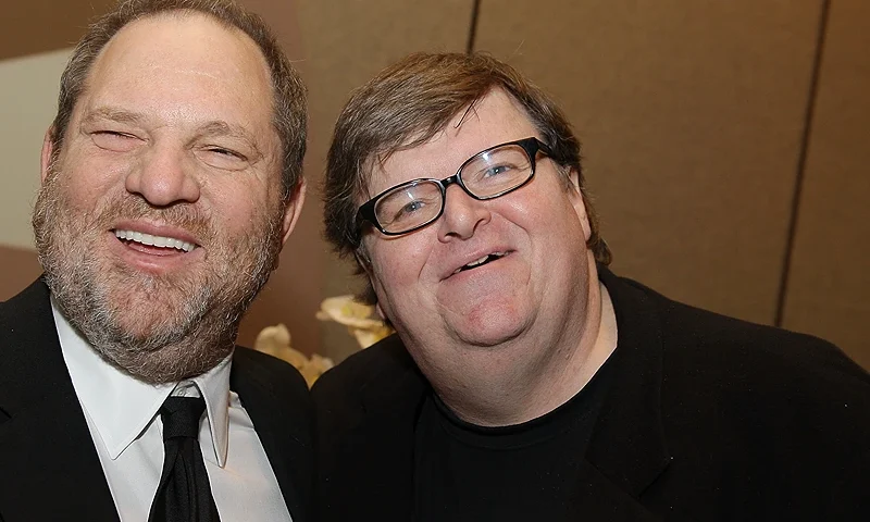 NEW YORK - JANUARY 24: Producer Harvey Weinstein and filmmaker Michael Moore attend a luncheon celebrating Moore's documentary "Sicko' at The Four Seasons Restaurant, hosted by Harvey Weinstein on January 24, 2008 in New York City. (Photo by Stephen Lovekin/Getty Images)