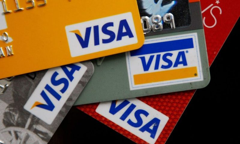 SAN FRANCISCO - FEBRUARY 25: Visa credit cards are arranged on a desk February 25, 2008 in San Francisco, California. Visa Inc. is hoping that its initial public offering could raise up to $19 billion and becoming the largest IPO in U.S. history. (Photo Illustration by Justin Sullivan/Getty Images)