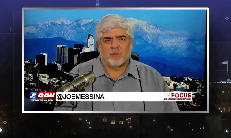 Video still from In Focus on One America News Network during an interview with the guest, Joe Messina.