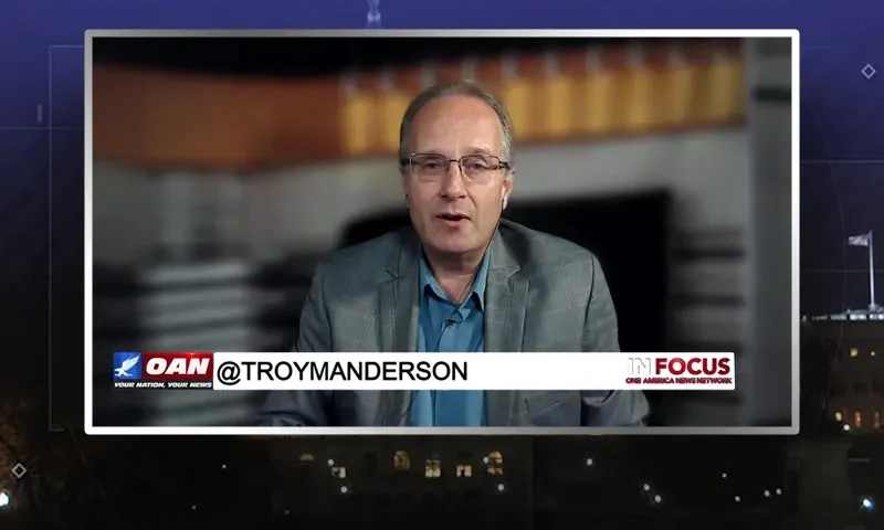 Video still from In Focus on One America News Network during an interview with the guest, Troy Anderson.