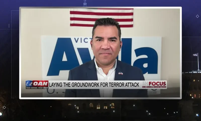 Video still from In Focus on One America News Network during an interview with the guest, Victor Avila.