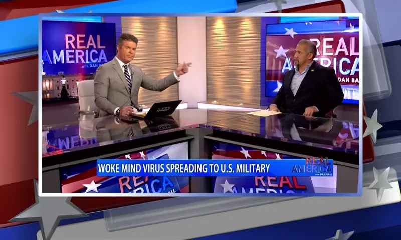 Video still from Real America on One America News Network during an interview with the guest, Will Spencer.