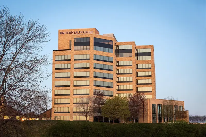 UnitedHealth Group's headquarters building is seen in Minnetonka, Minnesota, U.S. in this handout picture taken in 2019. UnitedHealth Group/Handout via REUTERS /File Photo
