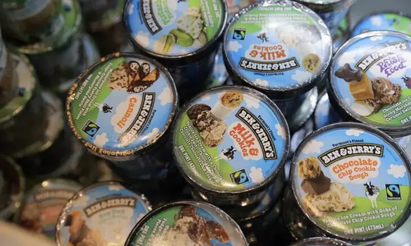 Ben & Jerry's, a brand of Unilever, is seen on display in a store in Manhattan, New York City, U.S., March 24, 2022. REUTERS/Andrew Kelly/files