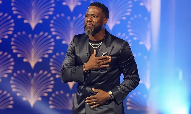 Kevin Hart reacts during the 25th Mark Twain Prize for American Humor at the John F. Kennedy Center for the Performing Arts in Washington, U.S., March 24, 2024. REUTERS/Nathan Howard