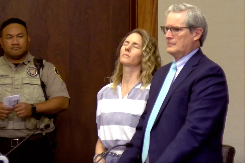 FILE - This image from video shows Ruby Franke during a hearing Monday, Dec. 18, 2023, in St. George, Utah. A Utah judge will set prison sentences Tuesday, Feb. 20, 2024, for Franke, a mother of six who gave parenting advice via a once-popular YouTube channel called 