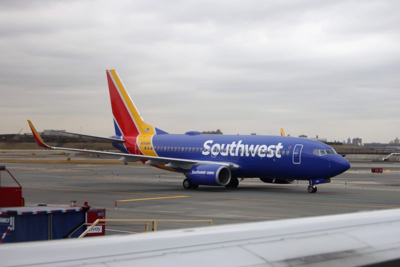 NEW YORK, NEW YORK - FEBRUARY 04: A general view of a Southwest Airlines jet photographed at LaGuardia Airport on February 4, 2024 in the Queens borough of New York City, United States. (Photo by Bruce Bennett/Getty Images)