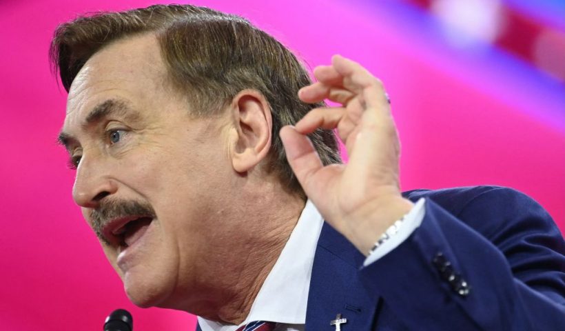 Mike Lindell, CEO of MyPillow, speaks during the annual Conservative Political Action Conference (CPAC) meeting on February 24, 2024, in National Harbor, Maryland. (Photo by MANDEL NGAN / AFP) (Photo by MANDEL NGAN/AFP via Getty Images)