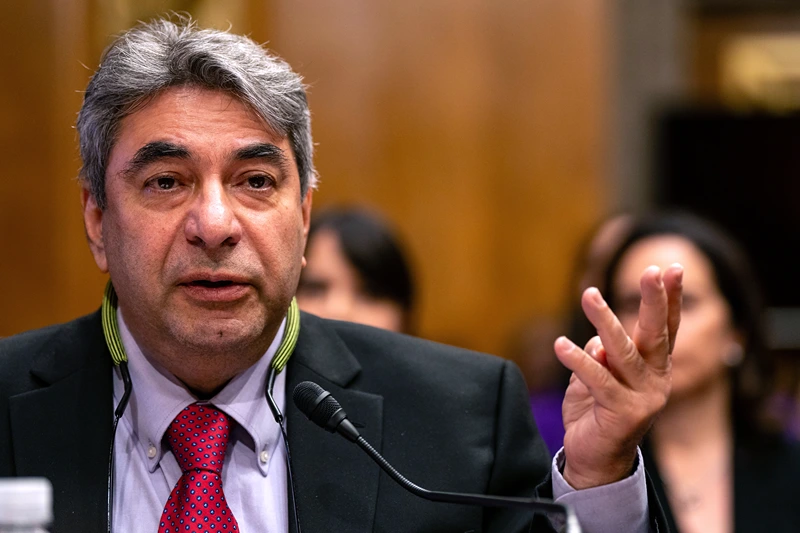 Boeing Employees Testify On Safety Culture At The Manufacturer During Senate Hearing
WASHINGTON, DC - APRIL 17: Witness Boeing engineer Sam Salehpour gestures while testifying before a Senate Homeland Security and Governmental Affairs subcommittee on investigations hearing titled 
