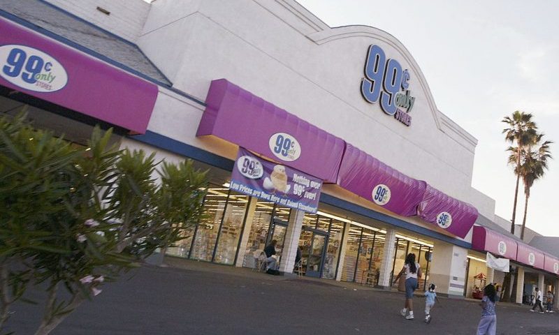 BAKERSFIELD, CA - APRIL 6: Shoppers go to a 99 Cents Only Store on April 7, 2004 in Bakersfield, CA. The discount chains sales fell below it's first quarter expectations and is expecting a profit of 18 to 19 cents a share instead of the projected 20 to 21 cents a share for the quarter. (Photo by Roger Hornback/Getty Images)