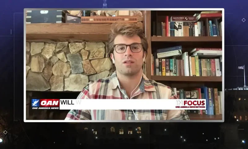 Video still from In Focus on One America News Network during an interview with the guest, Will Witt.