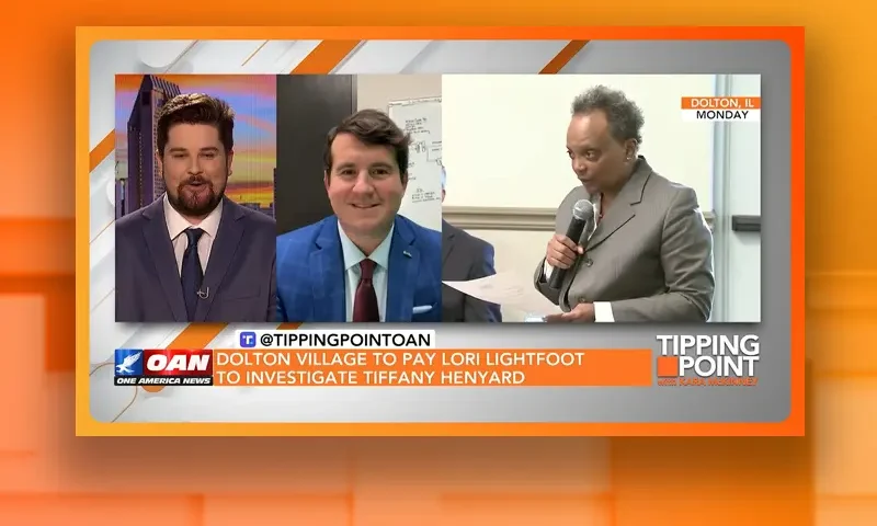 Video still from Tipping Point on One America News Network during an interview with the guest, Alex Stein.