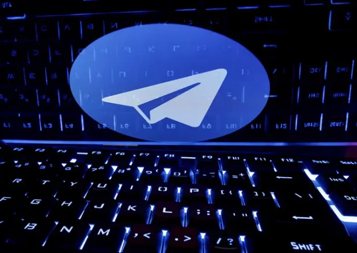 A keyboard is placed in front of a displayed Telegram logo in this illustration taken February 21, 2023. REUTERS/Dado Ruvic/Illustration/File Photo