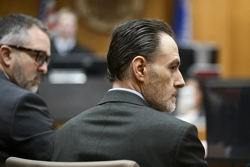 5 of 6 | FILE - Nicolae Miu looks on during his murder trial, Friday, April 5, 2024, at the St. Croix County Circuit Court in Hudson, Wis.. Jurors on Thursday, April 11, 2024, convicted Miu 5 in the killing of 17-year-old Isaac Schuman and wounding of four others in a 2022 fight in the Apple River. (Aaron Lavinsky/Star Tribune via AP, File)
