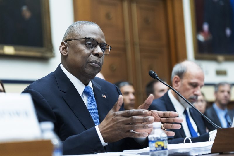 Secretary of Defense Lloyd Austin testifies before a House Armed Services Committee hearing on the Department of Defense fiscal 2025 budget request on Capitol Hill, Tuesday, April 30, 2024, in Washington. (AP Photo/Manuel Balce Ceneta)
