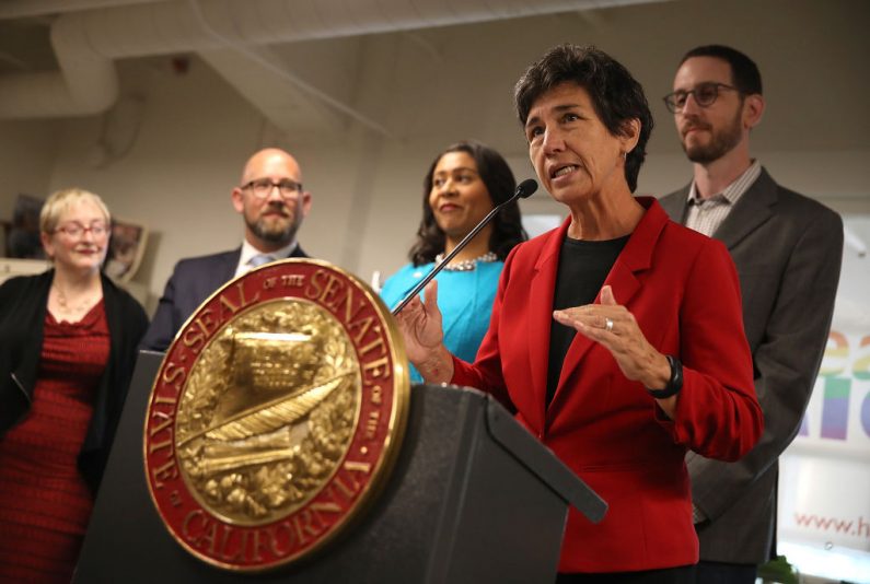 SAN FRANCISCO, CA - SEPTEMBER 04: California assemblymember Susan Eggman speaks during a news conference to show support for safe injection sites within city limits at HealthRIGHT 360 on September 4, 2018 in San Francisco, California. San Francisco mayor London Breed joined local and state lawmakers in supporting Assembly Bill 186 which would allow safe injection sites in San Francisco. The bill, authored by state assemblymemeber Susan Eggman and state senator Scott Wiener, creates a 3-year pilot program for supervised drug consumption programs. (Photo by Justin Sullivan/Getty Images)