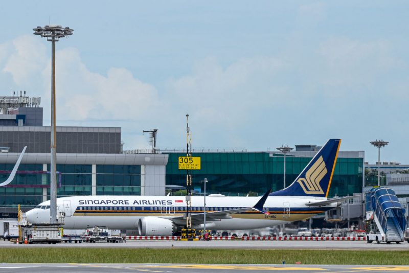 A Singapore Airlines aircraft is seen taxiing on the tarmac at Singapore Changi Airport in Singapore on April 15, 2024. (Photo by Roslan RAHMAN / AFP) (Photo by ROSLAN RAHMAN/AFP via Getty Images)