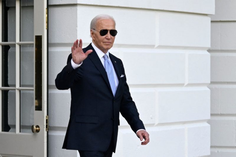 US President Joe Biden waves as he walks to board Marine One on the South Lawn of the White House on May 3, 2024, in Washington, DC. Biden is travelling to Wilmington for the weekend. (Photo by ANDREW CABALLERO-REYNOLDS / AFP) (Photo by ANDREW CABALLERO-REYNOLDS/AFP via Getty Images)