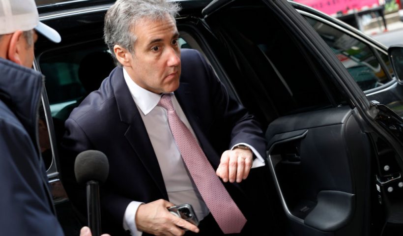 NEW YORK, NEW YORK - MAY 13: Michael Cohen, former President Donald Trump's former attorney, arrives at his home after leaving Manhattan Criminal Court on May 13, 2024 in New York City. Cohen was called to testify as the prosecution's star witness in the former president's hush money trial. Cohen's $130,000 payment to Stormy Daniels is tied to Trump's 34 felony counts of falsifying business records in the first of his criminal cases to go to trial. Cohen will continue with direct questioning by the prosecution, then face cross-examination by the defense when the trial resumes. (Photo by Michael M. Santiago/Getty Images)