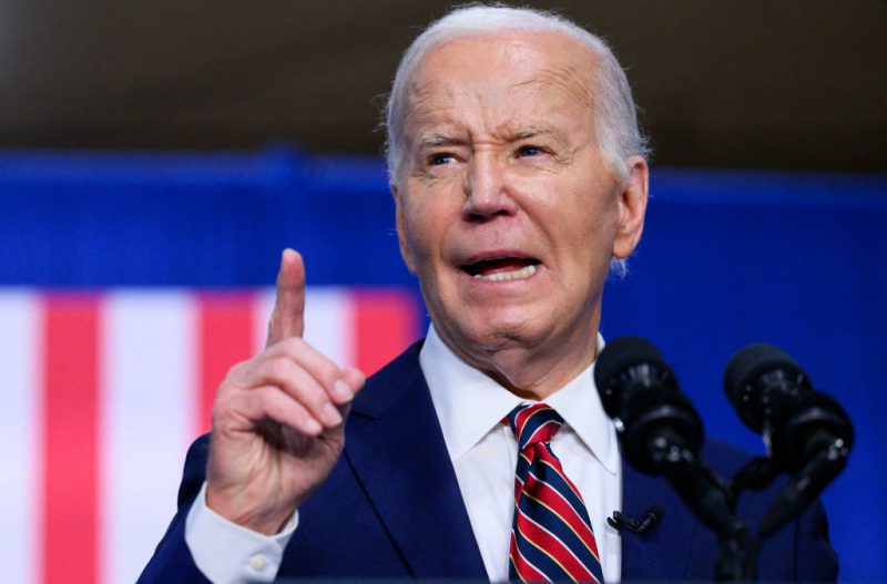 US President Joe Biden speaks about the PACT Act, which expands coverage for veterans exposed to toxic substances, at the Westwood Park YMCA in Nashua, New Hampshire, on May 21, 2024. (Photo by Mandel NGAN / AFP) (Photo by MANDEL NGAN/AFP via Getty Images)