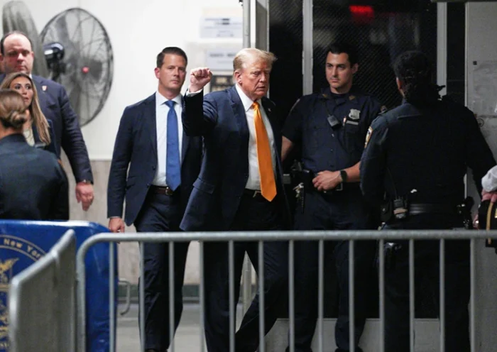 NEW YORK, NEW YORK - MAY 29: Former U.S. President Donald Trump returns to the courtroom during his hush money trial at Manhattan Criminal Court on May 29, 2024 in New York City. Judge Juan Merchan gave the jury their instructions, and deliberations began today. The former president faces 34 felony counts of falsifying business records in the first of his criminal cases to go to trial. (Photo by Curtis Means-Pool/Getty Images)