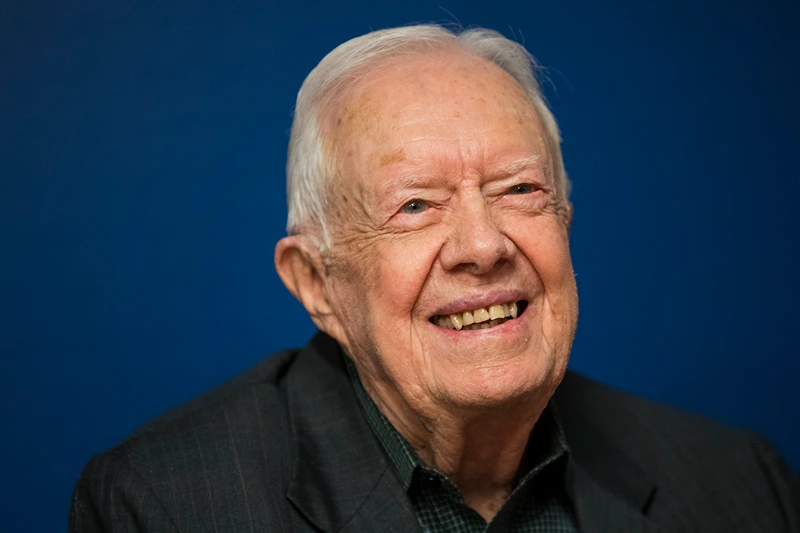 Jimmy Carter Signs Copies Of His New Book "Faith: A Journey For All"
NEW YORK, NY - MARCH 26: Former U.S. President Jimmy Carter smiles during a book signing event for his new book 'Faith: A Journey For All' at Barnes & Noble bookstore in Midtown Manhattan, March 26, 2018 in New York City. Carter, 93, has been a prolific author since leaving office in 1981, publishing dozens of books. (Photo by Drew Angerer/Getty Images)