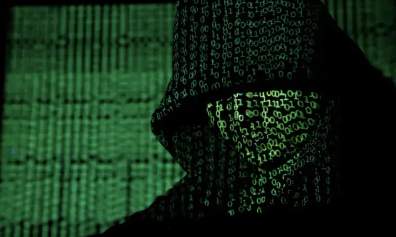 A projection of cyber code on a hooded man. REUTERS/Kacper Pempel/Illustration//File Photo
