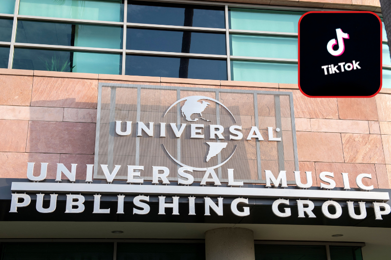 B| US-ENTERTAINMENT-MUSIC-UNIVERSAL
A view of the Universal Music Group (UMG) headquarters is seen on February 9, 2021 in Santa Monica, California. - UMG and TikTok announced on February 8, 2021 a global agreement that 