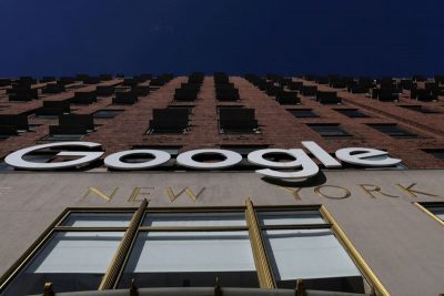 FILE PHOTO: A Google LLC logo is seen at the Google offices in the Chelsea section of New York City, U.S., January 20, 2023. REUTERS/Shannon Stapleton/File Photo/File Photo