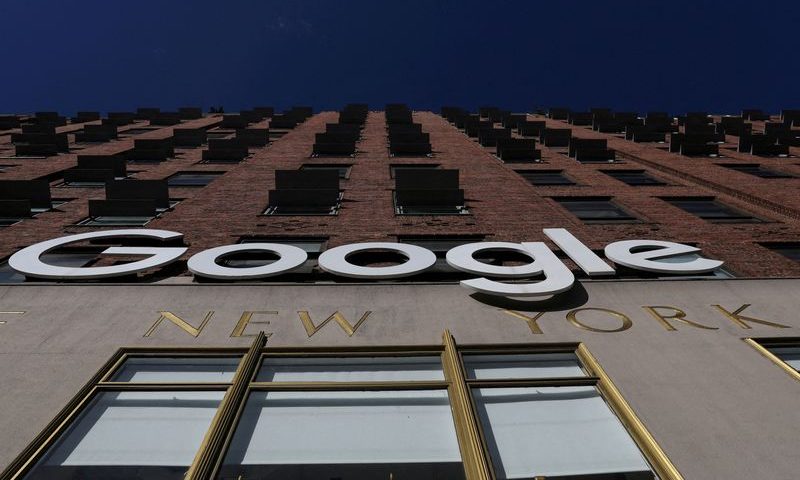 FILE PHOTO: A Google LLC logo is seen at the Google offices in the Chelsea section of New York City, U.S., January 20, 2023. REUTERS/Shannon Stapleton/File Photo/File Photo